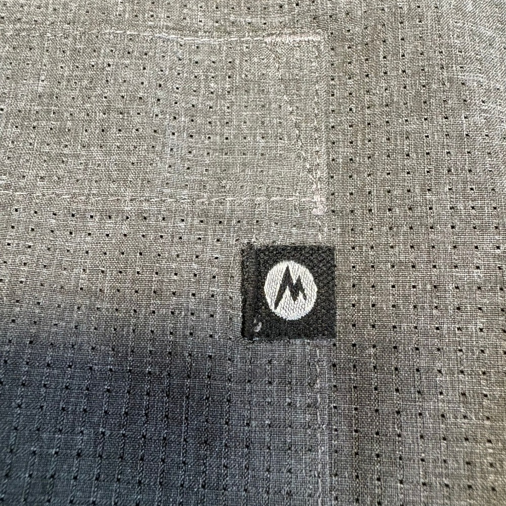 Marmot Button Down Shirt Large Gray Short Sleeve Breathable Technical Outdoor - Picture 4 of 8